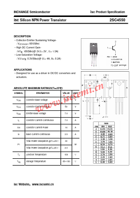 2SC4550 Datasheet PDF Inchange Semiconductor
