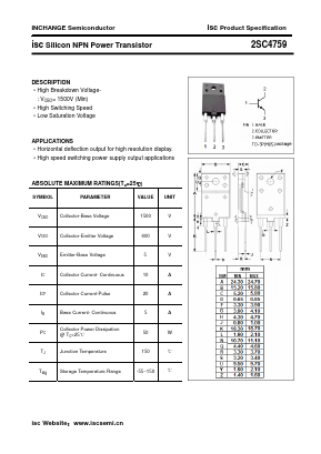 C4759 Datasheet PDF Inchange Semiconductor
