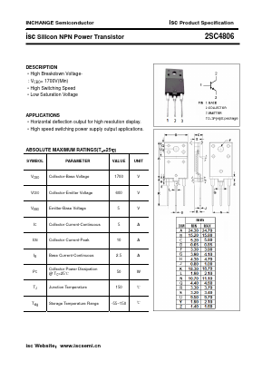 C4806 Datasheet PDF Inchange Semiconductor