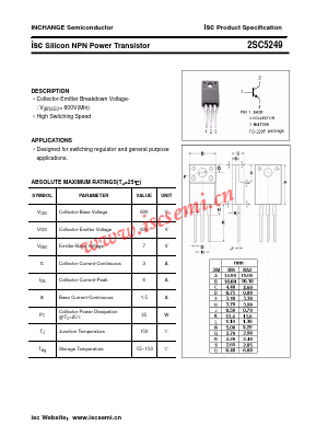 2SC5249 Datasheet PDF Inchange Semiconductor