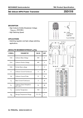 2SD1518 Datasheet PDF Inchange Semiconductor