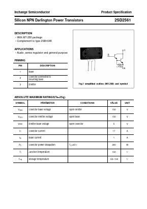 2SD2561 Datasheet PDF Inchange Semiconductor