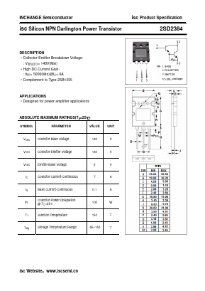 2SD2384 Datasheet PDF Inchange Semiconductor