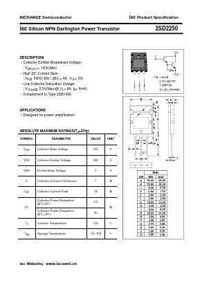 D2250 Datasheet PDF Inchange Semiconductor