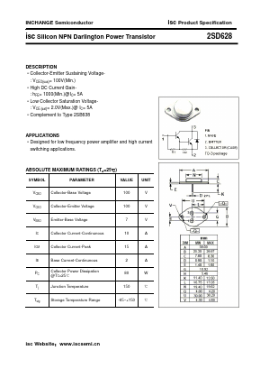 2SD628 Datasheet PDF Inchange Semiconductor