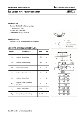 2SD732 Datasheet PDF Inchange Semiconductor