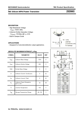 2SD993 Datasheet PDF Inchange Semiconductor