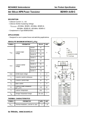BDW51 Datasheet PDF Inchange Semiconductor