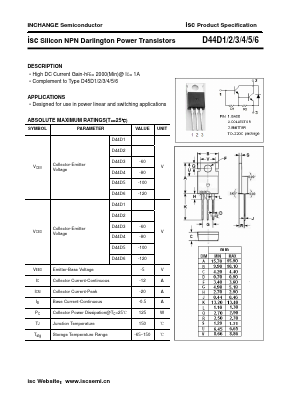 D44D1 Datasheet PDF Inchange Semiconductor