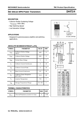 D44T4 Datasheet PDF Inchange Semiconductor