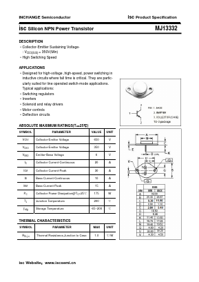 MJ13332 Datasheet PDF Inchange Semiconductor