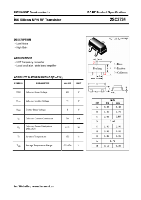 2SC2734 Datasheet PDF Inchange Semiconductor