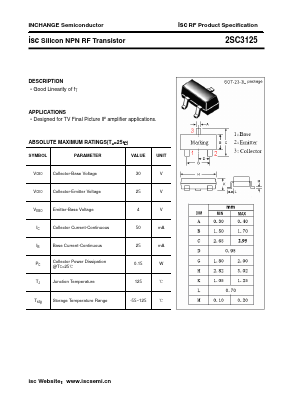 2SC3125 Datasheet PDF Inchange Semiconductor