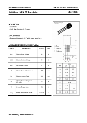 C4308 Datasheet PDF Inchange Semiconductor
