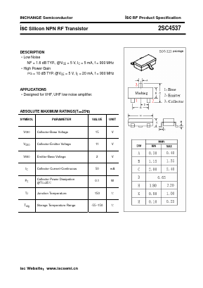 2SC4537 Datasheet PDF Inchange Semiconductor