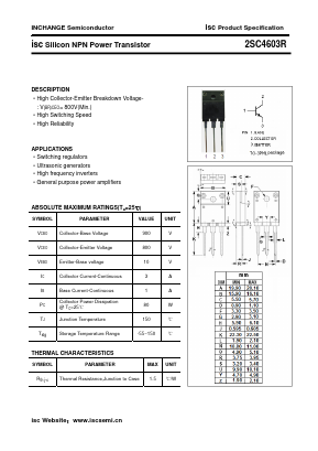 2SC4603R Datasheet PDF Inchange Semiconductor