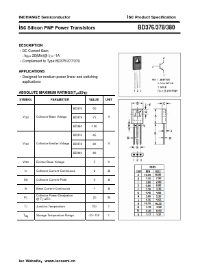 BD378 Datasheet PDF Inchange Semiconductor