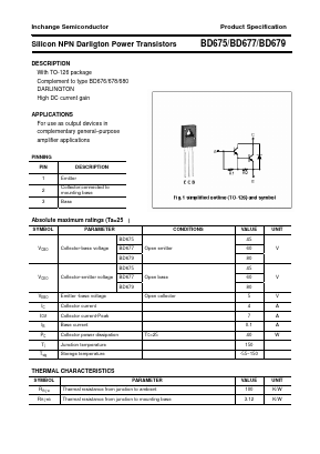 BD675 Datasheet PDF Inchange Semiconductor