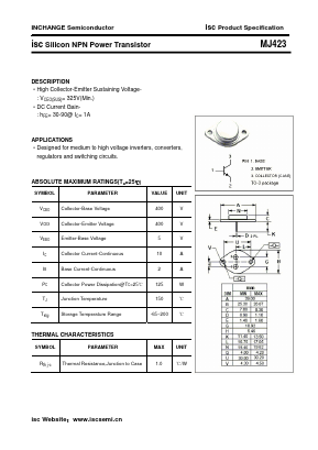 MJ423 Datasheet PDF Inchange Semiconductor