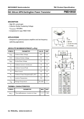 PMD10K60 Datasheet PDF Inchange Semiconductor