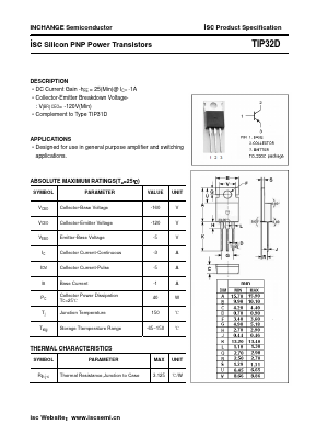 TIP32D Datasheet PDF Inchange Semiconductor