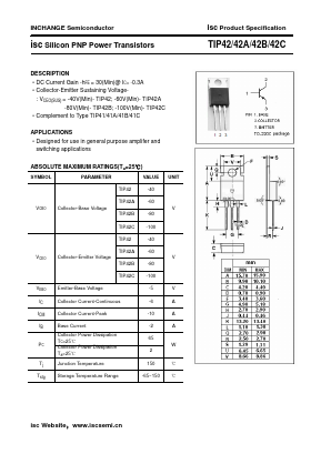 TIP42A Datasheet PDF Inchange Semiconductor