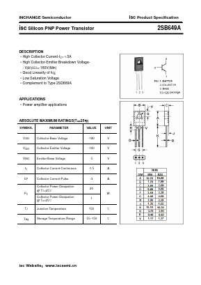 2SB649A Datasheet PDF Inchange Semiconductor