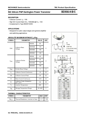 BDX66A Datasheet PDF Inchange Semiconductor