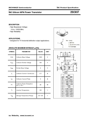 2SC937 Datasheet PDF Inchange Semiconductor