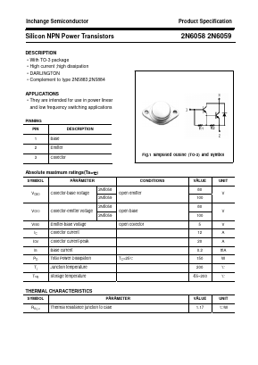 2N6059 Datasheet PDF Inchange Semiconductor