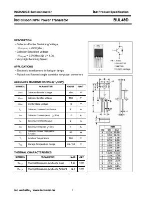 BUL49D Datasheet PDF Inchange Semiconductor