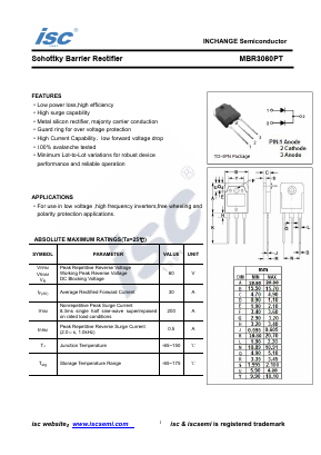 MBR3060PT Datasheet PDF Inchange Semiconductor