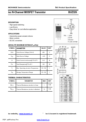 BUZ326 Datasheet PDF Inchange Semiconductor