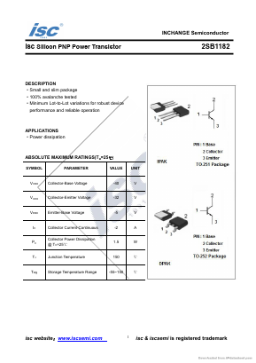2SB1182 Datasheet PDF Inchange Semiconductor