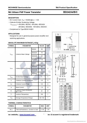 BD242B Datasheet PDF Inchange Semiconductor