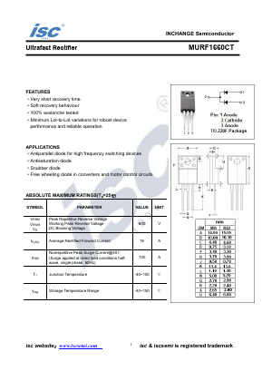 MURF1660CT Datasheet PDF Inchange Semiconductor