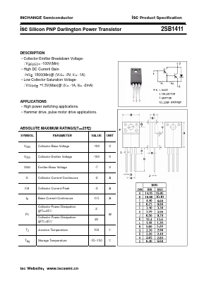 2SB1411 Datasheet PDF Inchange Semiconductor