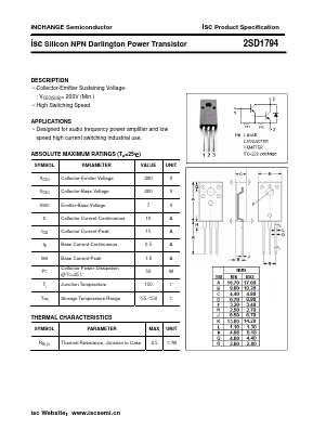2SD1794 Datasheet PDF Inchange Semiconductor