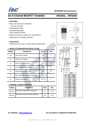 IRFZ46N Datasheet PDF Inchange Semiconductor