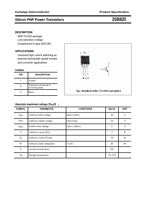 B825 Datasheet PDF Inchange Semiconductor