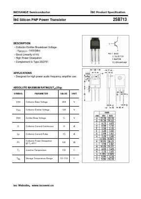 B713 Datasheet PDF Inchange Semiconductor