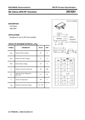 C4261 Datasheet PDF Inchange Semiconductor