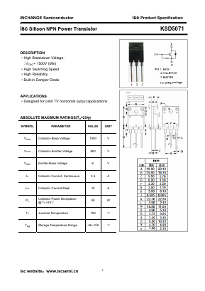 KSD5071 Datasheet PDF Inchange Semiconductor