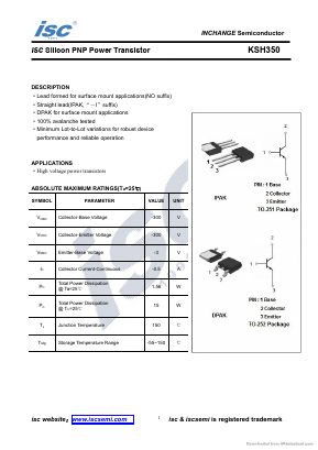 KSH350 Datasheet PDF Inchange Semiconductor