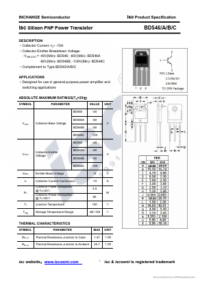 BD546C Datasheet PDF Inchange Semiconductor