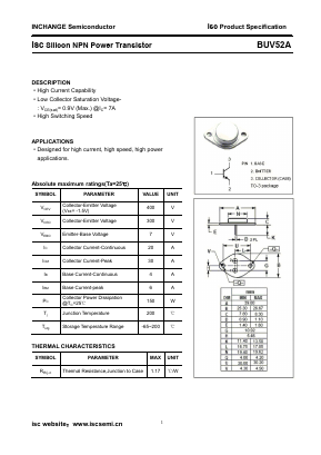 BUV52A Datasheet PDF Inchange Semiconductor
