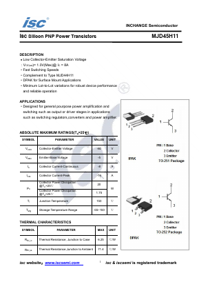 MJD45H11 Datasheet PDF Inchange Semiconductor