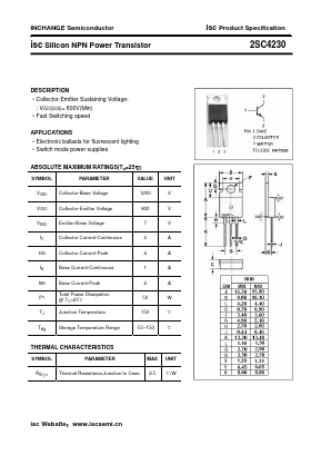 2SC4230 Datasheet PDF Inchange Semiconductor