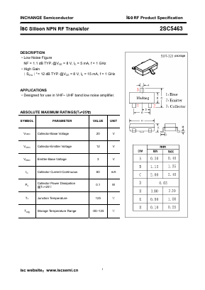2SC5463 Datasheet PDF Inchange Semiconductor