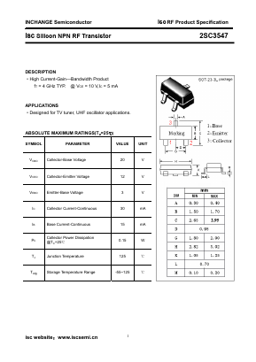 2SC3547 Datasheet PDF Inchange Semiconductor